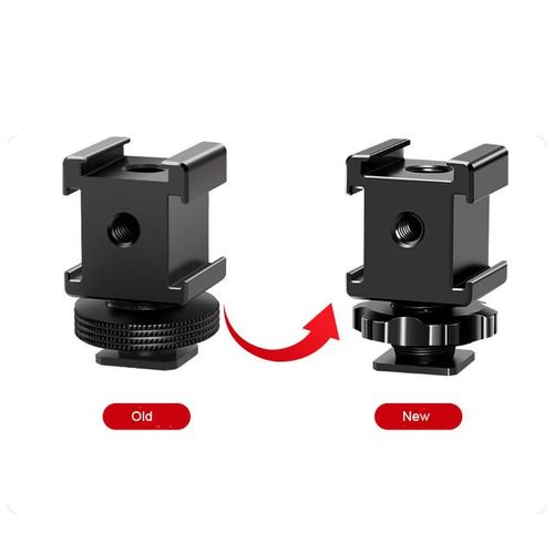 Multi-Functional Triple Head Hot Shoe Base Portable On-Camera Mount Adapter Extend Port Microphone/monitor/led Extension Bar