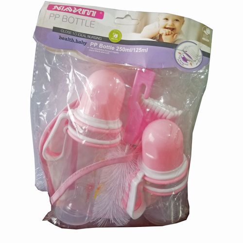 Baby & Mommy 5 Pcs Baby Set With Bib/Earbuds/Bottles/Cleaner Colors Vary-Pink
