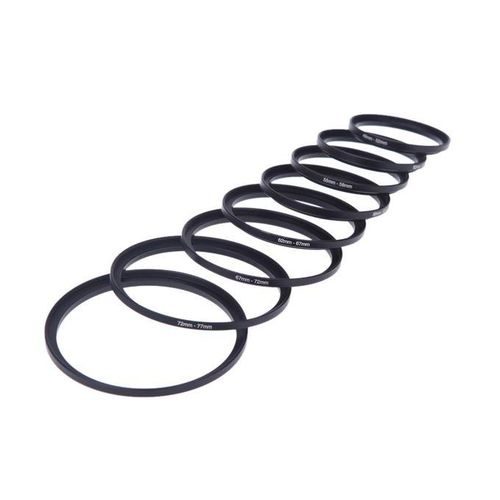 8pcs Filter Step Up Rings Adapter 49-52-55-58-62-67-72-77-82mm 49mm-82mm