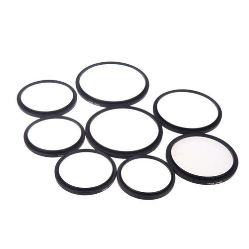 8pcs Filter Step Up Rings Adapter 49-52-55-58-62-67-72-77-82mm 49mm-82mm