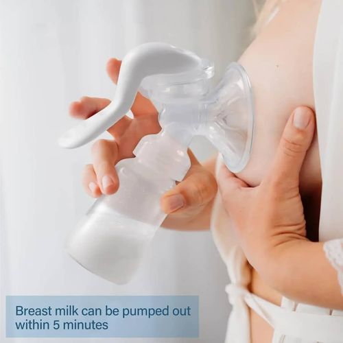 Manual Breast Pump Suction Cup Milk Extractor Feeding Bottle Pump- Lavender