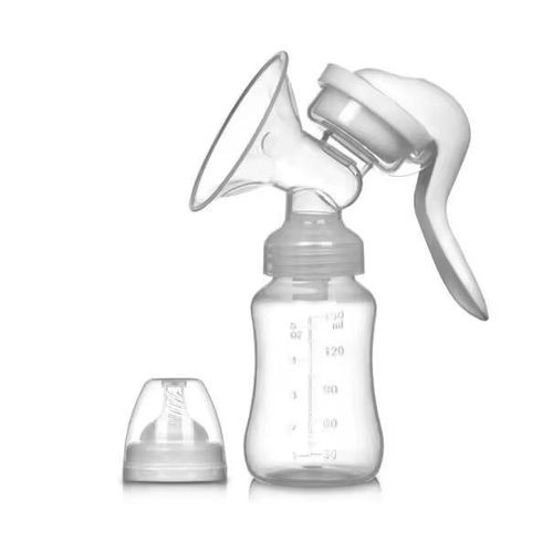 Manual Breast Pump Suction Cup Milk Extractor Feeding Bottle Pump- Lavender