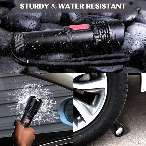 Quality RechargeableTorch With Bright Light And Long Shot-Black