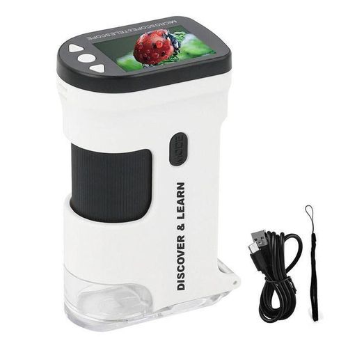 Handheld Digital Microscope Portable USB Microscope 12M Resolution 1080P FHD Support 64GB TF Card with 2.0-inch LCD Screen for Plant Insect Stone Observation Best Gift for Students Children Teenagers Adults