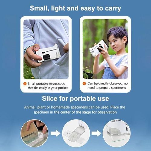 Handheld Digital Microscope Portable USB Microscope 12M Resolution 1080P FHD Support 64GB TF Card with 2.0-inch LCD Screen for Plant Insect Stone Observation Best Gift for Students Children Teenagers Adults