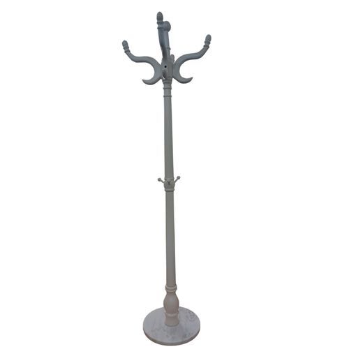 Wooden Coat Hunger With Marble Stand- White Colour