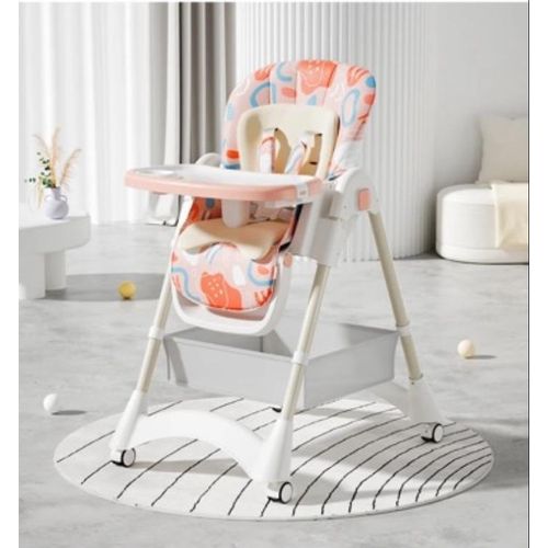 Multifunctional Children Dining Chair Foldable Baby Dining Table Chair Can Sit And Lie Adjustable Kids Feeding Chair With Wheel