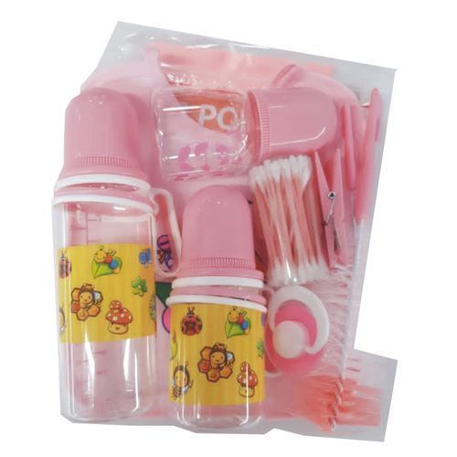 A Set Of Three Baby Bottles With Helpers - Color may Vary