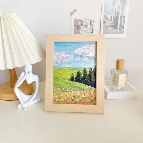 Ins Oil Painting Landscape Frame Product Photography Decoration Background Props Hand Drawn Home Decorative Frame