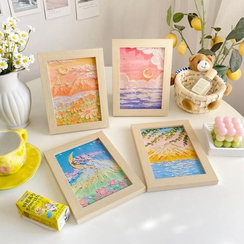Ins Oil Painting Landscape Frame Product Photography Decoration Background Props Hand Drawn Home Decorative Frame