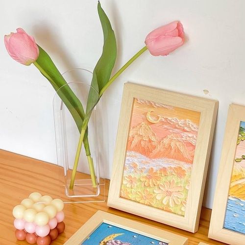 Ins Oil Painting Landscape Frame Product Photography Decoration Background Props Hand Drawn Home Decorative Frame