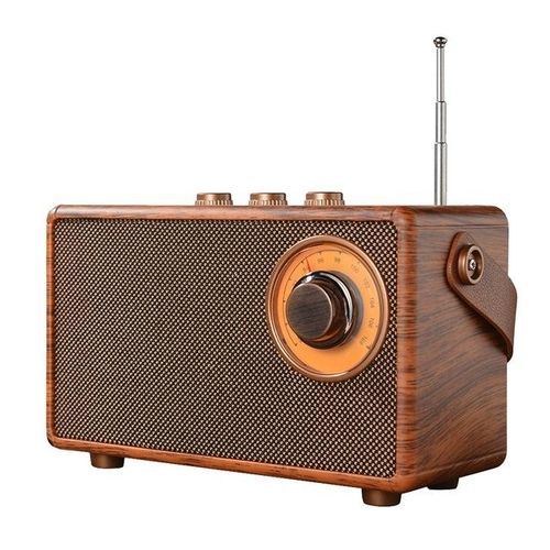 Retro Fm Radio Portable Wooden Bluetooth Radio Speaker Handsfree Mp3 Player Support Usb/tf Card/aux Play