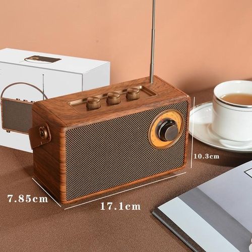 Retro Fm Radio Portable Wooden Bluetooth Radio Speaker Handsfree Mp3 Player Support Usb/tf Card/aux Play