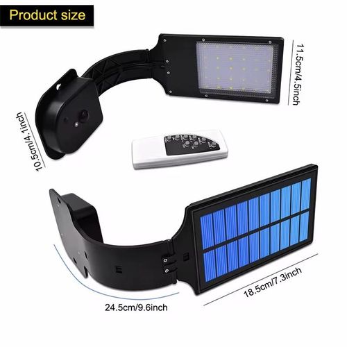 Solar Lights With 4 Working Modes Outdoor Solar Lamp with Remote Control IP65 Waterproof Lighting for Garden Wall Yard Garage