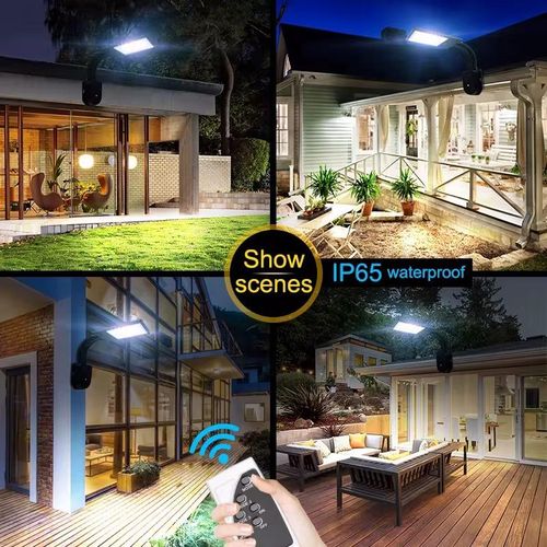 Solar Lights With 4 Working Modes Outdoor Solar Lamp with Remote Control IP65 Waterproof Lighting for Garden Wall Yard Garage