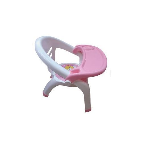 Small Baby Feeding Chair With Safety Tray And Soft Cushion With Baby Whistle Sound - Pink, White