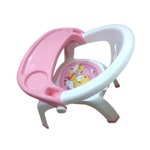 High Baby Feeding Chair - White - Pink
