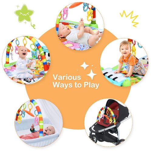 Baby Kick and Play Piano Gym Activity Center for Infants Baby Gym Play Mats - Pink