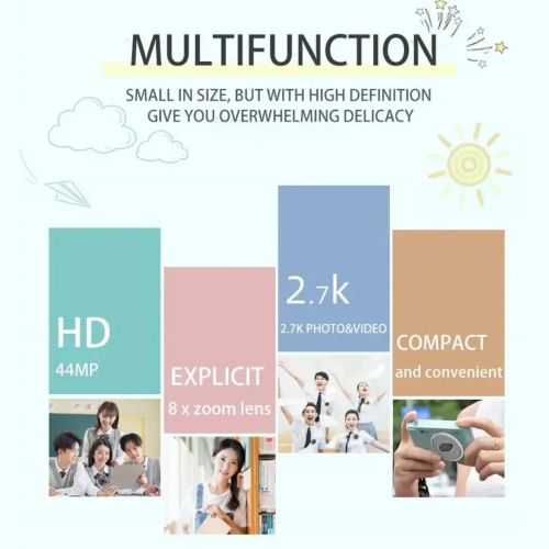 Digital Camera Autofocus Camera For Kid Camcorder With 8x Zoom Compact Cameras 1080P Cameras For Beginner Photography