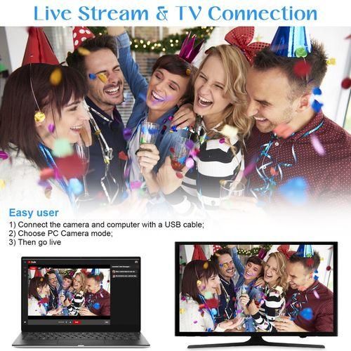 KOMERY AF2 4K Digital Video Camera With Hood  Microphone  Wideangle