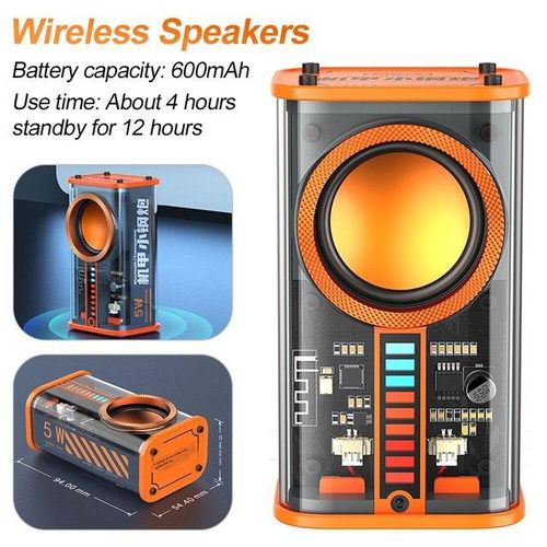 Camera Look Wireless Speaker Bass Radiator Bluetooth-Compatible 5.0 Subwoofer 700mah Portable Speaker For Home Party