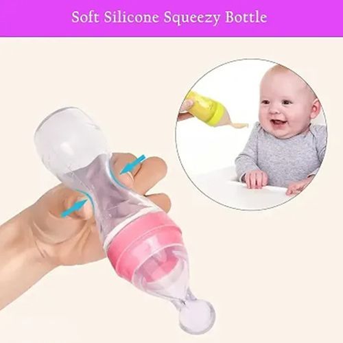 Baby Spoon Bottle Feeder - Pink &Transparent