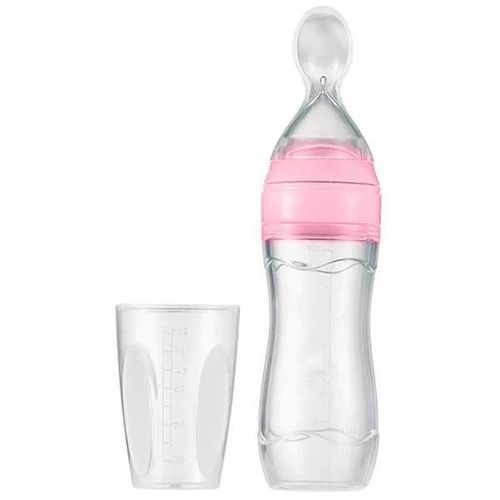 Baby Spoon Bottle Feeder - Pink &Transparent
