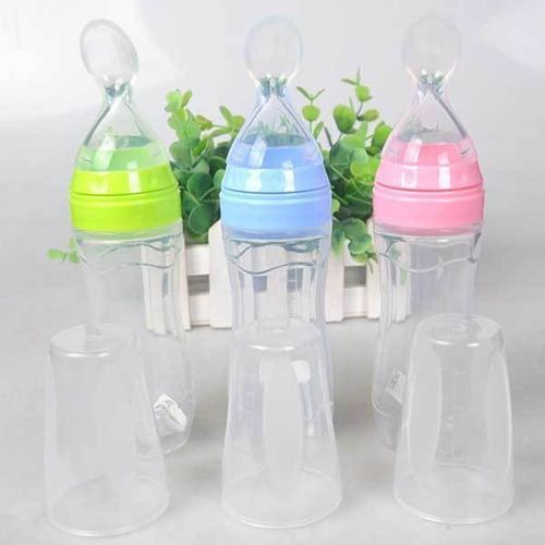 Baby Spoon Bottle Feeder - Pink &Transparent