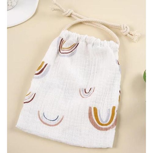 Double Cotton Muslin Drawstring Bag Baby Products Nappy Organizer Pouch Babies Accessories Baby Essentials Diaper Bag