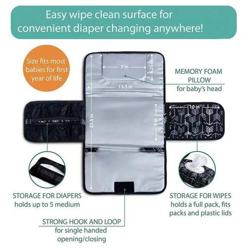 Portable Baby Changing Pad Diaper Mat for Newborn Stroller Nappy Bag One-Hand Diaper Changing Pad Babies Accessories Stuff
