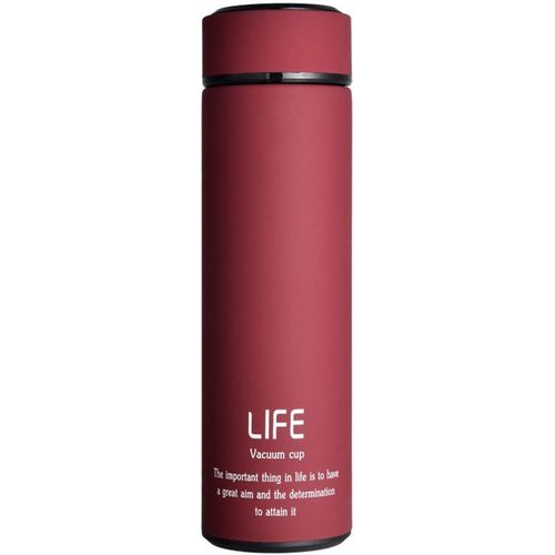 Life Home Thermos Tea Vacuum Flask With Filter Stainless Steel - Red