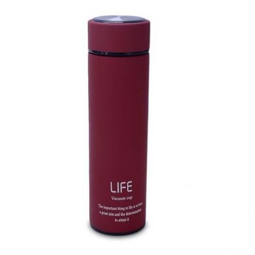 Life Stainless Steel Vacuum Water Bottle, 0.45Litre - Maroon