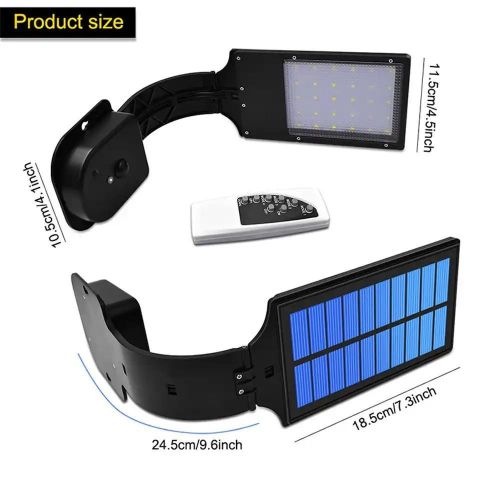 Solar Light Bending Outdoor Waterproof Solar Street Light Safety Motion Sensor Light Suitable for Deck Courtyard Front Door Path - Black