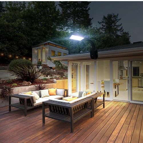 Solar Light Bending Outdoor Waterproof Solar Street Light Safety Motion Sensor Light Suitable for Deck Courtyard Front Door Path - Black