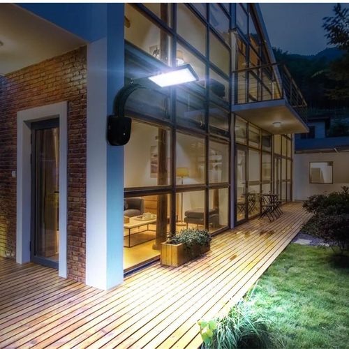 Solar Light Bending Outdoor Waterproof Solar Street Light Safety Motion Sensor Light Suitable for Deck Courtyard Front Door Path - Black
