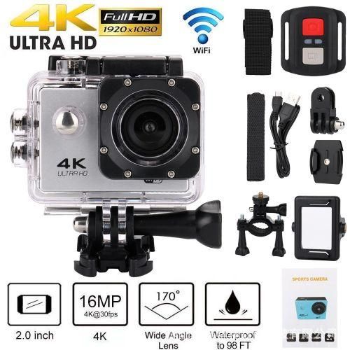 4K WIFI 3D Action Camera 2 LCD Wifi Waterproof Sports Camcorder Go Pro Silver