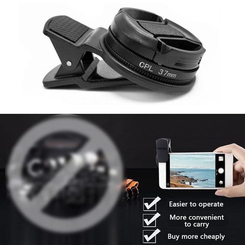 37mm Phone Professional Wide Angle Polarizer Circular Portable Accessories Durable With Clip Black Lens Universal Cpl Filter