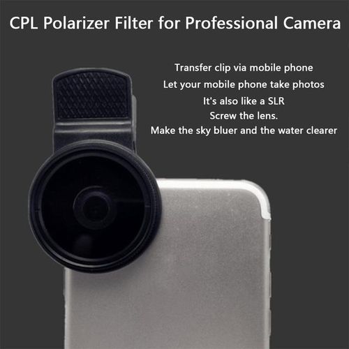 37mm Phone Professional Wide Angle Polarizer Circular Portable Accessories Durable With Clip Black Lens Universal Cpl Filter