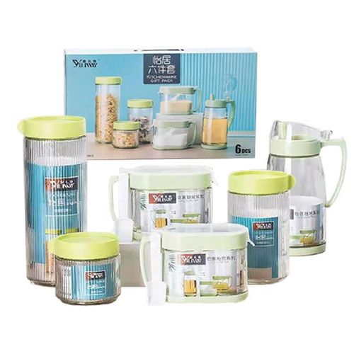 Set of Containers For Storage Glass Storage Oil dispenser Cereals Etcr