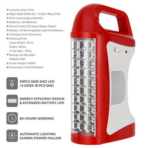 Geepas 2pcs LED's Rechargeable LED Lantern 30 Super Bright SMD LEDs, USB Charging-Multi