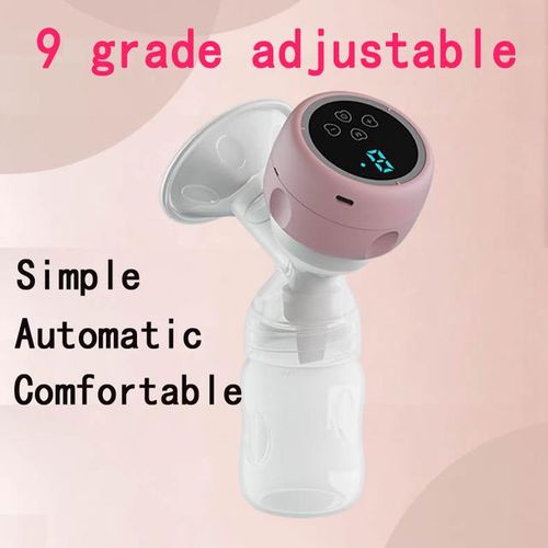 Electric Breast Pump with LED Screen, Milk Puller for Breastfeeding, Low Noise, Milk Bottle, BPA Free, 180ml