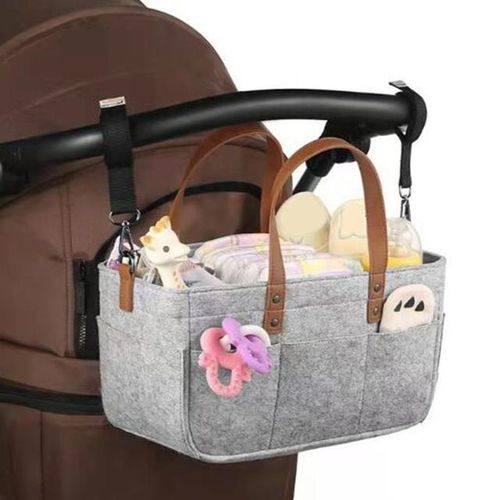 Baby Felt Storage Nursery Organizer Basket Infant Diaper Bag with Handle Caddy Changing Nappy Kids Storage Carrier Storage