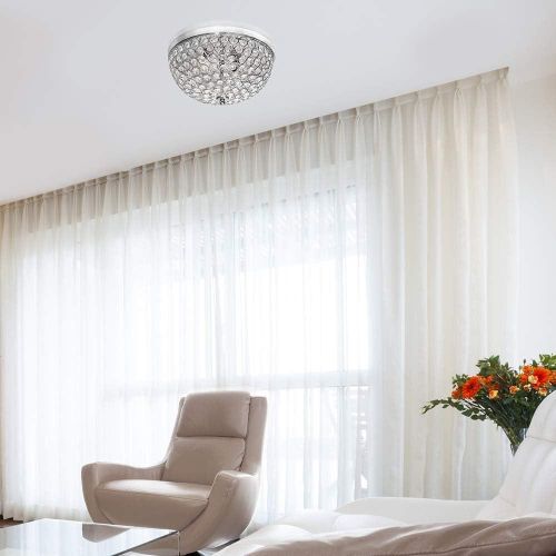 Elegant Designs All The Rages  Light Elipse Crystal Flush M Chrome Ceiling Light