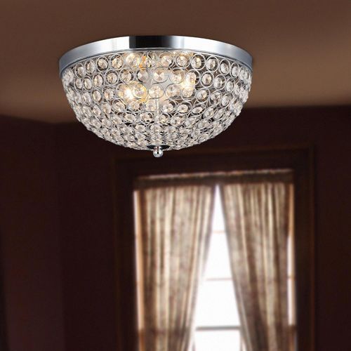 Elegant Designs All The Rages  Light Elipse Crystal Flush M Chrome Ceiling Light
