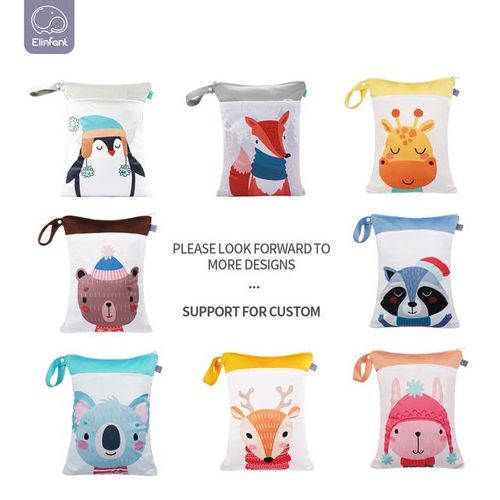 Elinfant Baby Cloth Diaper Bag Set 3 Pieces/Set Cartoon Bags Baby Handbag Large Mommy Diaper Storage Bag Carrying Bag