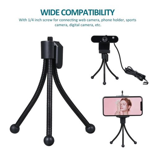 Mini Desktop Tripod Stand with 1/4 Inch Screw Hole Portable Folding Desktop Stand Mobile Tabletop Video Webcam Web Camera Bracket for Live Streaming Online Meeting Teaching Video Calling NO5138