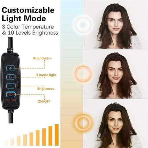 Led Light Selfie Ring Light Clip-On Computer With Remote Mobile Holder Phone Holder Tripod Stand Ringlight For Zoom Live Stream