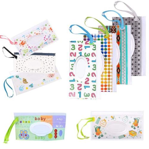 Baby Care Wet Wipe Box Eco-Friendly Wet Tissue Case Cleaning Wipes Container Case Portable Wet Wipe Bag EVA Snap Strap Wipes