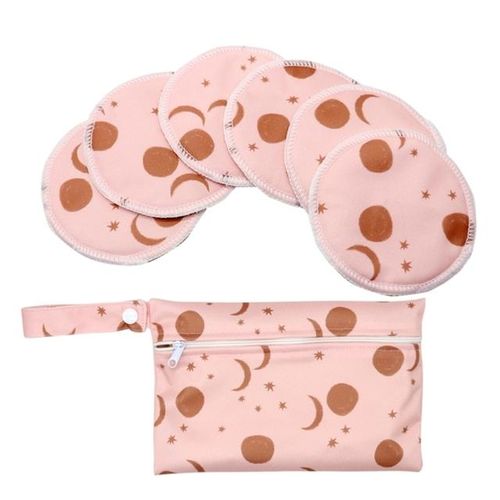 1 Set Bamboo Nursing Pads with Portable Diaper Organiser Nanny Bag Comfortable Leakproof Breast Pads for New Mom