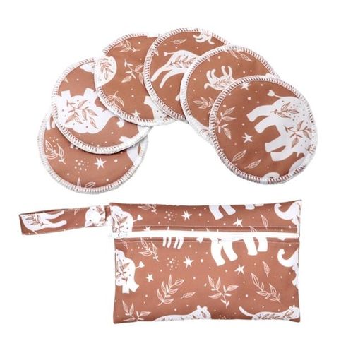 1 Set Bamboo Nursing Pads with Portable Diaper Organiser Nanny Bag Comfortable Leakproof Breast Pads for New Mom
